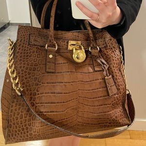 Michael Kors Large Alligator Hamilton Sachel